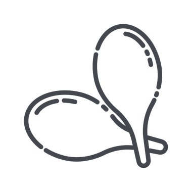 Marakas 'ın vektör çizgisi simgesi. Müzik perküsyonu enstrüman simgesi