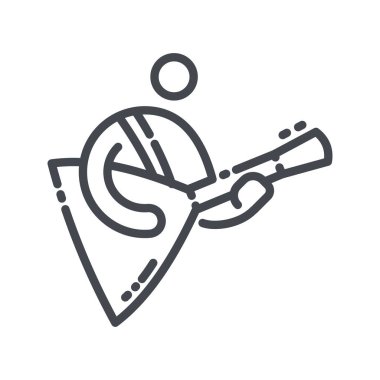 Balalaika çizgi simgesi. Şeffaf arkaplanda müzik aleti işareti izole edildi.