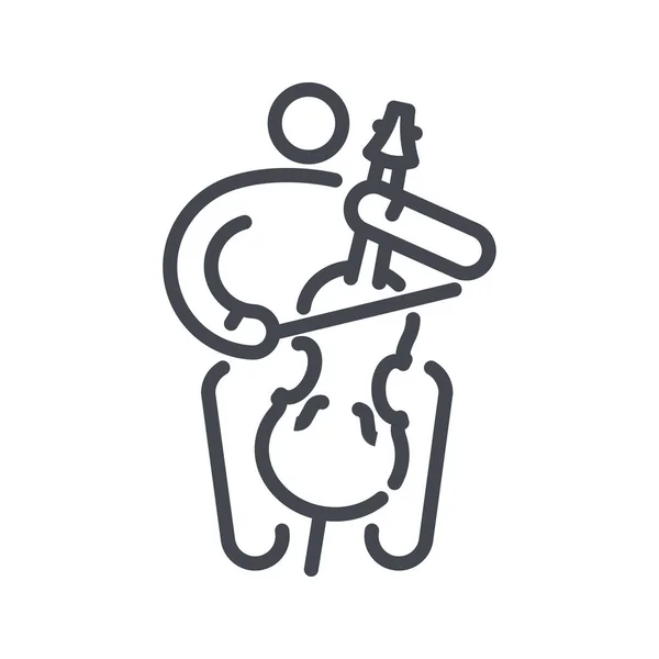 Vector Cello Line Icon Musical Viola Instrument Musician Symbol Isolated — Stock Vector