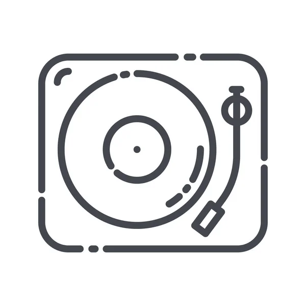 Vektorzeilensymbol Grammophon Mit Schallplatte Web Ikone Für Schallplatten — Stockvektor