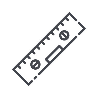 Beyaz şeffaf arkaplanda ruh seviyesi simgesi izole edildi. İnşaat, inşaat ve onarım aracı sembolü.