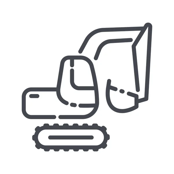 Иконка Линии Экскаватора Изолирована Белом Прозрачном Фоне Символ Строительства Строительства — стоковый вектор