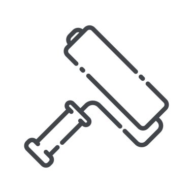 Beyaz şeffaf arkaplanda boyama çizgisi kenar görünümünü izole et. Ev dekorasyonu ve inşaat endüstrisinin sembolü.