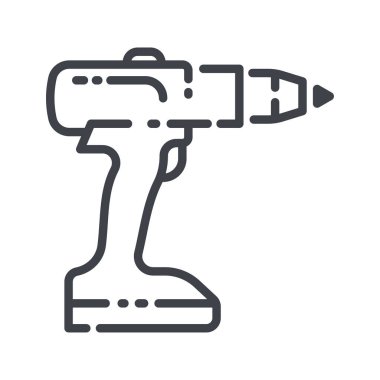 Beyaz şeffaf arkaplanda sondaj çizgisi simgesi izole edildi. İnşaat endüstrisinin sembolü