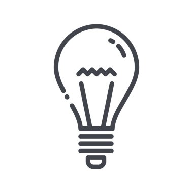 Vektör ampul hattı simgesi şeffaf arkaplanda izole edildi. Işık iletimi.