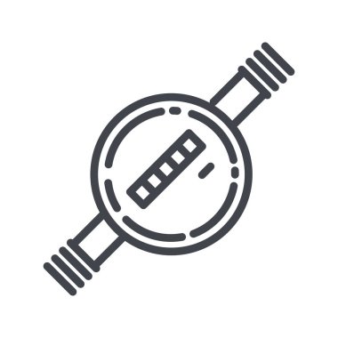 Şeffaf arkaplanda vektör hattı ikon su metresi izole edildi.