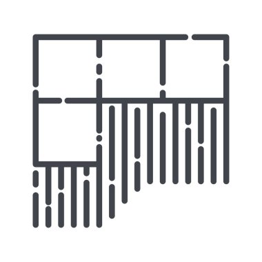 Vektör zemin kiremit çizgisi simgesi şeffaf arkaplanda izole edildi.