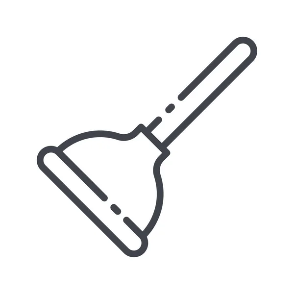 Plunger Line Icon Isoliert Auf Weißem Transparentem Hintergrund Sanitär Symbol — Stockvektor