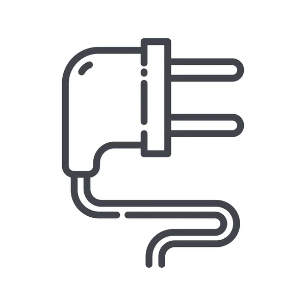 Plug Line Icon Isolated White Transparent Background Electricity Power Supply Stock Illustration