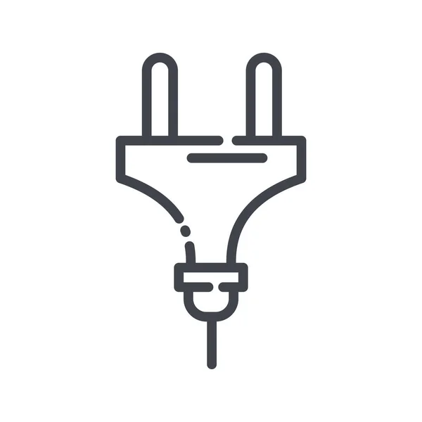 Plug Line Icon Isolated White Transparent Background Electricity Power Supply Vector Graphics