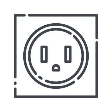 Şeffaf arkaplanda vektör elektrik soket hattı simgesi izole edildi. Güç arzı sembolü