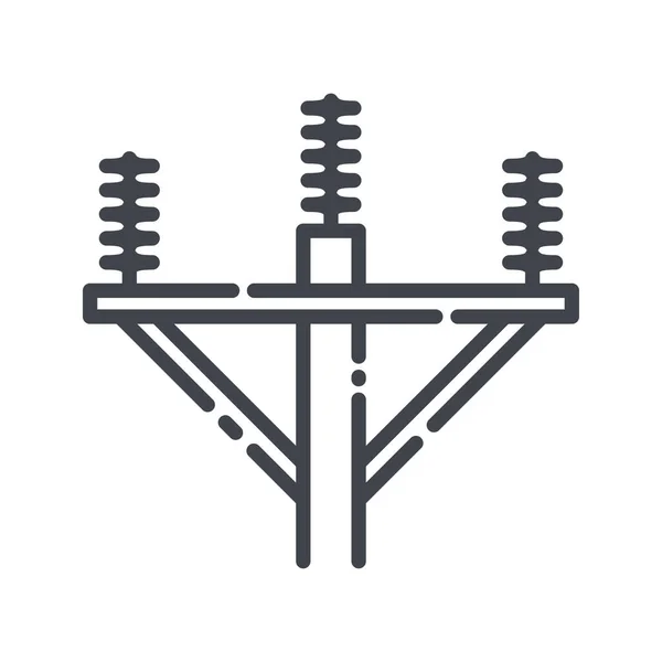 Иконка Векторного Столба Прозрачном Фоне Символ Электроснабжения Стоковый вектор