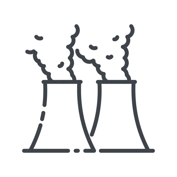 Vector Thermal Power Plant Line Icon Isolated Transparent Background Royalty Free Stock Vectors