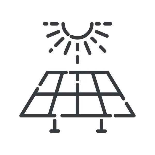Векторная Солнечная Панель Значок Солнечной Линии Изолированы Прозрачном Фоне Стоковая Иллюстрация