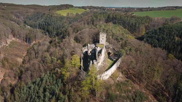 Руины Средневекового Замка Гельбурк Центральной Чехии — стоковое фото
