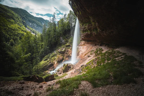 Big Waterfall Called Pericnik Which Falls Cascade Triglav National Part — Stock Photo, Image