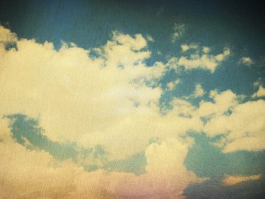 Bulutlu gökyüzünün retro resmi
