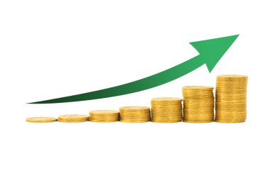 Finansal kavramı - sikke sütun grafiği