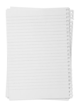 Kağıt sayfası defter.