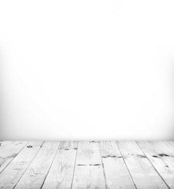 Beyaz ahşap zemin ile beyaz Oda