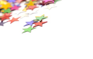 Noel dekorasyon renkli konfeti yıldız