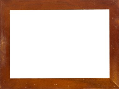 Klasik resim çerçevesi, ahşap kaplama, beyaz arkaplan