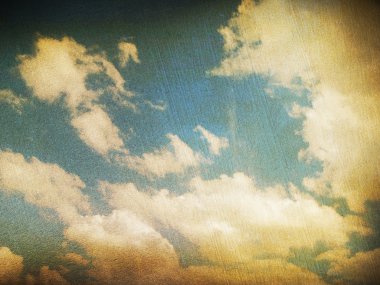 Bulutlu gökyüzünün retro resmi