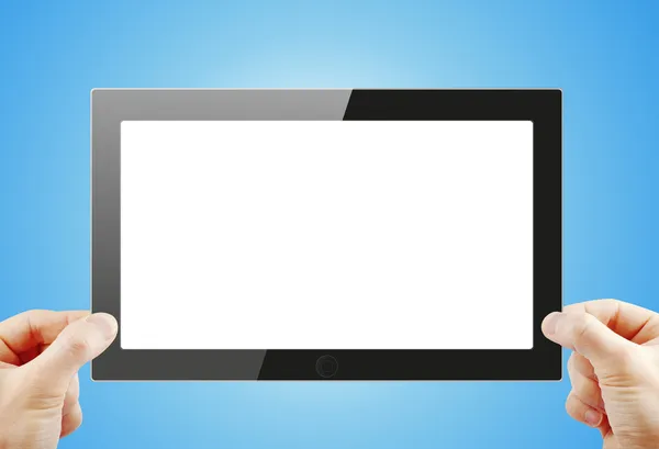 Schwarzer generischer Tablet-PC, 3D-Renderer. — Stockfoto
