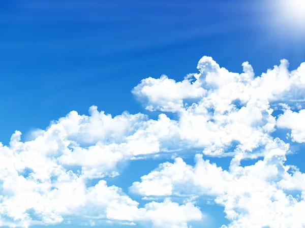 Blue sky background with tiny clouds — Stock Photo, Image