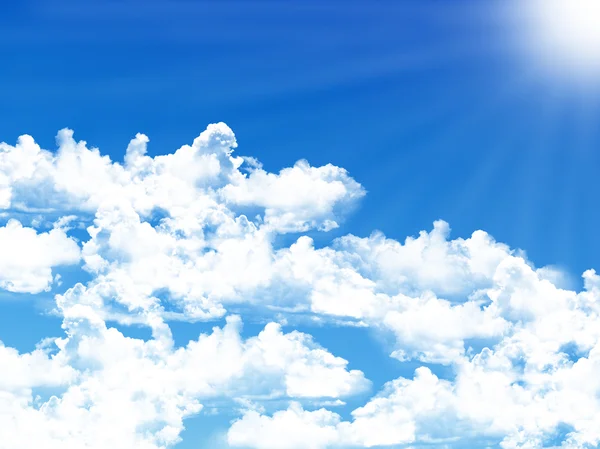 Blue sky background with tiny clouds — Stock Photo, Image