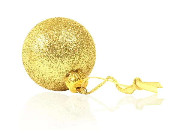 Gouden saai Kerstmis bal — Stockfoto