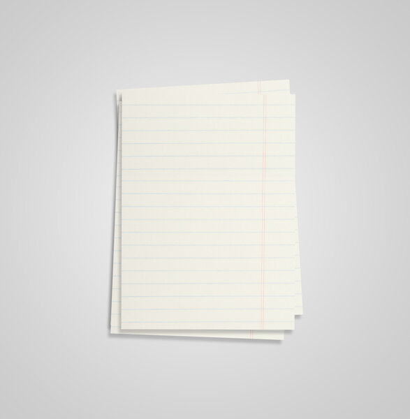 Some sheets from notebook with bookmarks