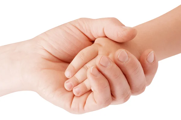 Mother holding child's hand — Stock Photo, Image