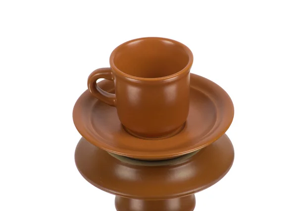 Brown cup on the white background — Stock Photo, Image