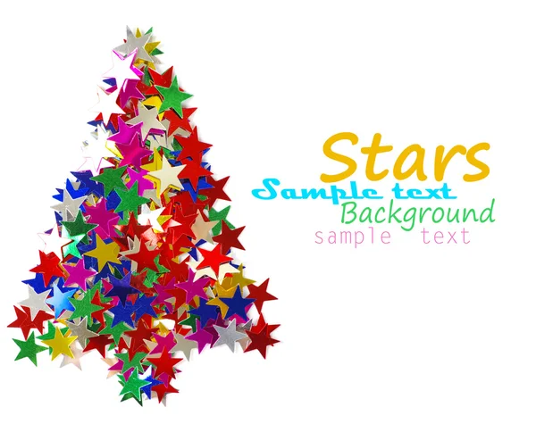 Christmas tree composed of colored stars. — Stock Photo, Image