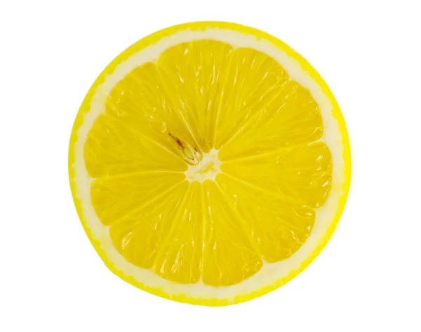 Шматочок лимона ізольований на білому тлі — стокове фото