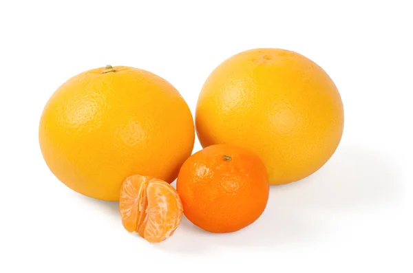 Fresh citrus fruit on a white background — Stock Photo, Image