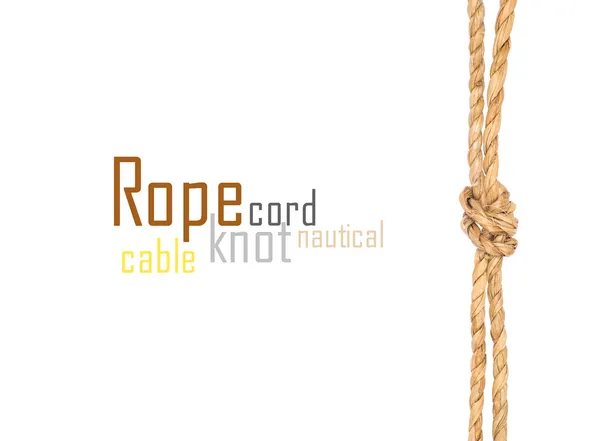 Rope with knot isolated on white — Stock Photo, Image