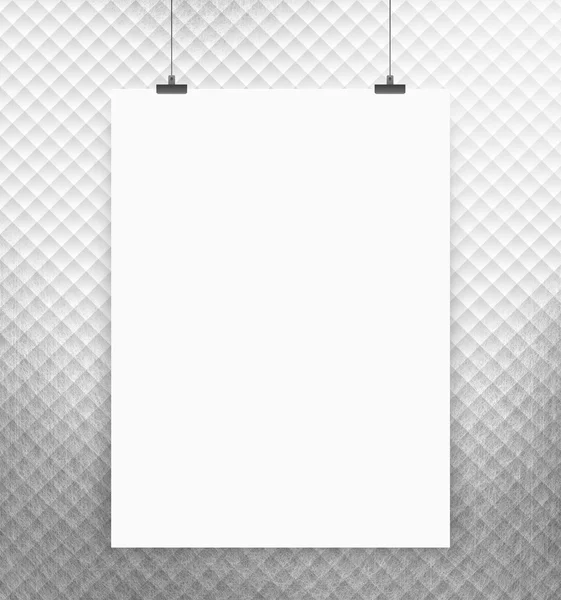 Biały plakat na ścianie — Zdjęcie stockowe
