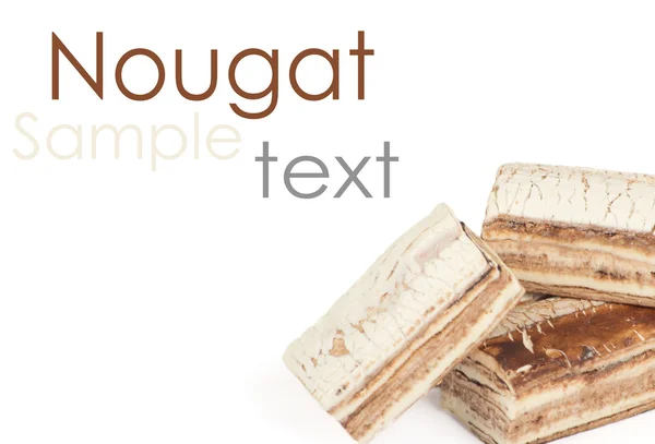 Nougat on the white background — Stock Photo, Image