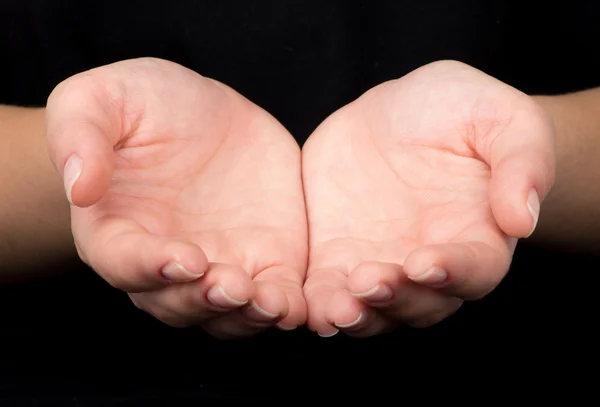 Female hands as if holding something. — Stock Photo, Image