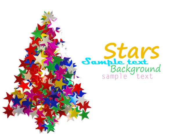 Albero di Natale composto da stelle colorate . — Foto Stock