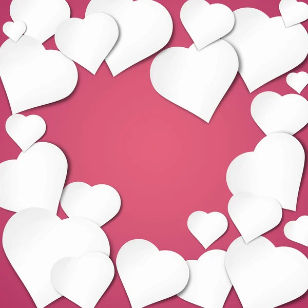 Papper heart banner med skuggor — Stockfoto