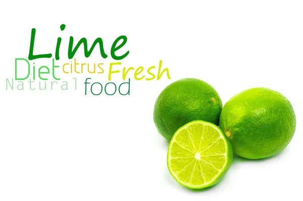 Fresh ripe lime. Isolated on white background — Stockfoto