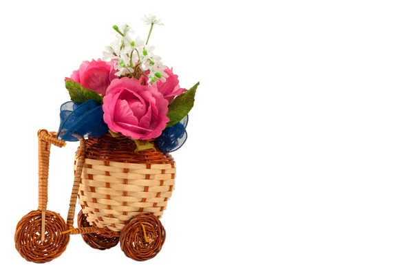Decorative bicycle vase with flowers — Stock Photo, Image
