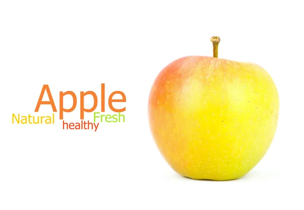 Gelber Apfel auf weißem Hintergrund — Stockfoto