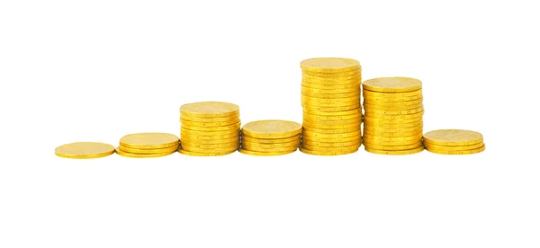 Gráfico das colunas de moedas — Fotografia de Stock