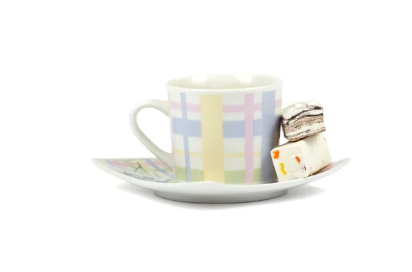 Coffee cup with sweets — Stock Photo, Image