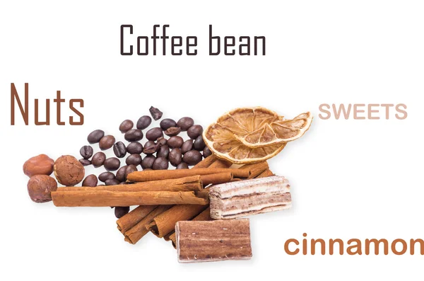 Kawa, cynamon i cytryny — Zdjęcie stockowe