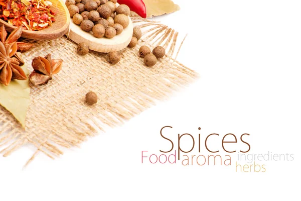 Spices, isolated on white — Stock Photo, Image